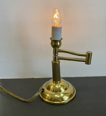 Vintage Swing Swivel Arm Brass Desk Table Light Lamp Nightlight • $19.95