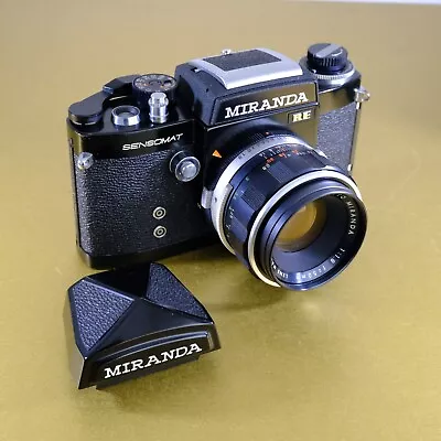 Miranda 'Sensomat RE' 35mm Camera+50mm F1.8 Lens+Rare Black+Boxed WLF • £75