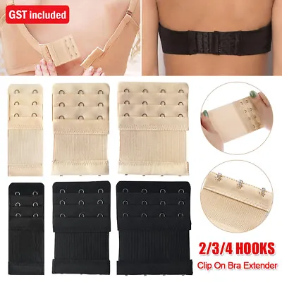 Clip On Bra Extender 2 3 4 Hook Maternity Plus Size Band Strap Extension Pack • $2.55