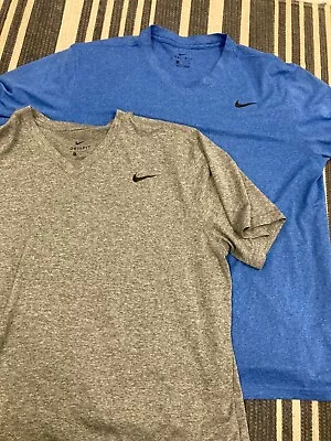 Lot Of 2 Nike Dri Fit T Shirts Size XL V-Neck • $21.75