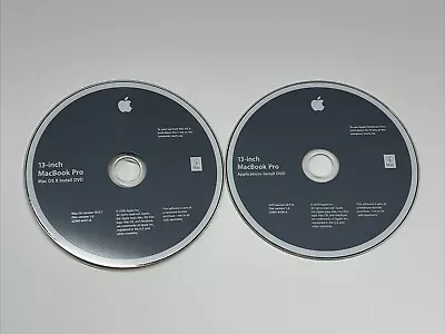 Apple 13” MacBook Pro Mac OS X 10.5.7 Install Applications 2 Disc 2z691-6457-a • $18.97