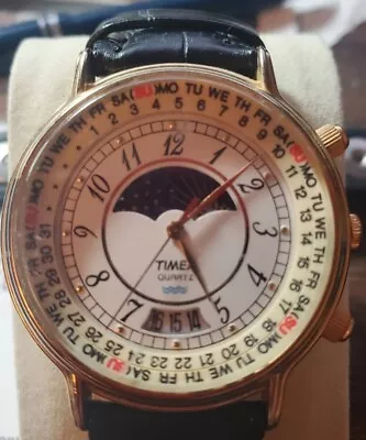 Vintage Timex Moon Phase Watch Perpetual Calendar Men's Watch • $60