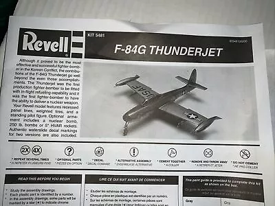 Revell 1:48 Scale F-84G THUNDERJET  Model Complete No Box Decals Light Damage • $25