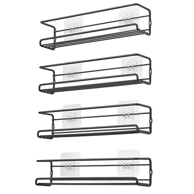 4X Spice Herb Jar Rack Holder For Kitchen Door Cupboard Storage Wall Mounted UK • £9.95