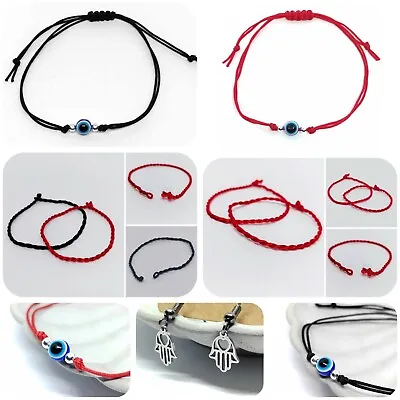 Turkish Lucky Bracelet 2pcs Kabbalah Red String Evil Eye Protection Beads Charm • £2.49