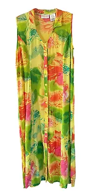 MARSHALL ROUSSO LAS VEGAS Women's Size Medium Sleeveless Floral VTG Maxi Dress • $27