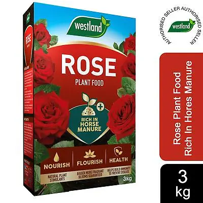 Westland Rose Food Enriched Horse Manure And Plant Stimulants Healthy Growth 3kg • £10.34