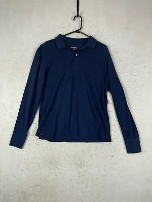 UNTUCKit Shirt Mens Large Navy Blue Polo Collared Knit Long Sleeve Pima Cotton • $14.99