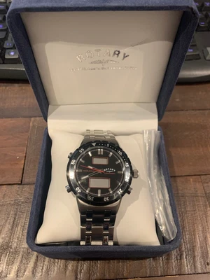 £80 • Buy ROTARY Mens Watch Chronospeed  WORLD TIMER Alarm Timer Military Style RRP £210 