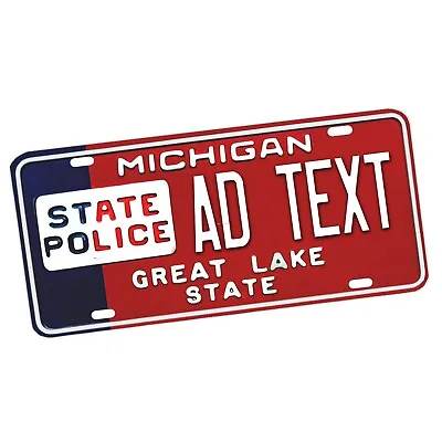 Michigan State Police Vintage Design Add Your Text Aluminum License Plate Sign • $19.95