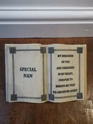 SPECIAL NAN Graveside Memorial Book Grave Plaque Funeral Cremation Burial • £9.95