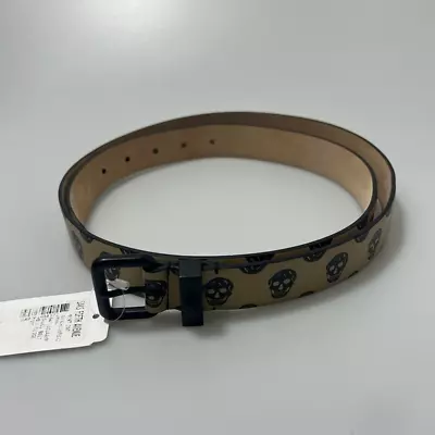 Alexander McQueen Skull Logo Belt Beige Black Men’s 42 • $150