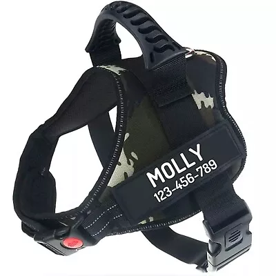 Personalized Dog Harness  NO PULL Premium Dog Puppy Adjustable Reflective Vest • £14.99