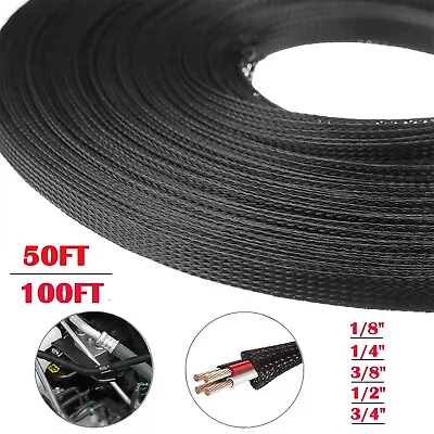 1/8  1/4  3/8  1/2  3/4  Expandable Wire Cable Sleeving Sheathing Braided Loom • $6.95