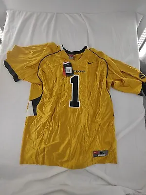 NWT Missouri Tigers Jersey Mens XL Yellow Nike Team Vintage Football Mesh Mizzou • $15.99