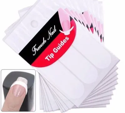 3 Packs French Manicure Nail Art Tip Guide Sticker Stencil Round Form Decoration • $3.89