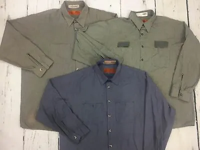 Used Work Shirts Lot Of 12 Grade B Long Sleeve Mechanics Cintas Red Kap Unifirst • $49.99