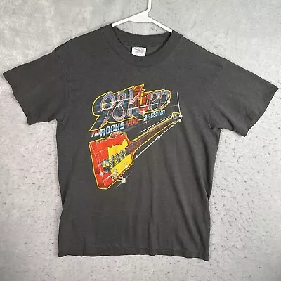 Vintage 80s 98 KUPD Rock Radio Station Promo T Shirt Adult Large Black Mens • $34.99