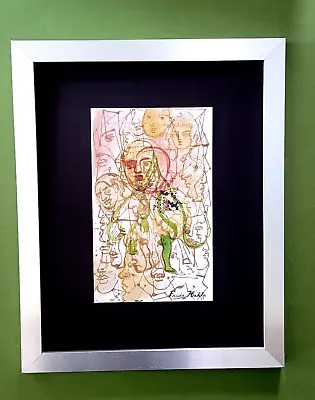 FRIDA KAHLO | Print From Mexico  DRAWING FROM HER DAIRY  + Signed Frida K Framed • $149