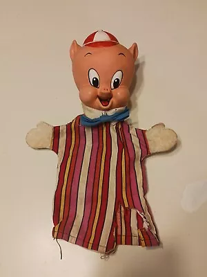 Viltg Porky Pig 1964 Rubber Face Mattel Hand Puppet Warner Bros.-Needs TLC 🐷 • $16.99