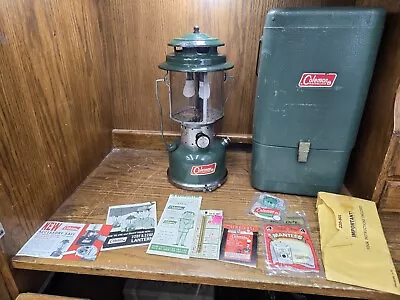 Vintage Coleman Mantle Lantern 220F With Metal Case & Extras EXCELLENT • $120