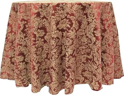 Tablecloth Miranda 90-Inch Round Damask Bordeaux • $49.95