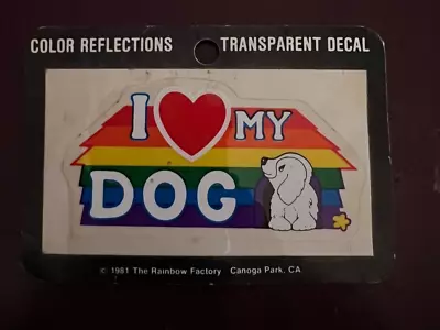 Vintage NEW -  I Love My Dog - Vinyl Decal Rainbow Sticker • $29