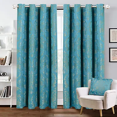 Thermal Blackout Curtains Eyelet Ring Top Or Pencil Pleat Bedroom Window Curtain • £15.57