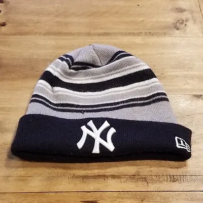 New York Yankees Beanie Hat Cap New Era Fold Striped MLB Baseball • $5.91
