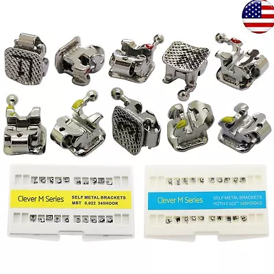 Dental Orthodontic Self Ligating Metal Bracket Roth MBT 022 345 Clever M GAC AO • $68.99