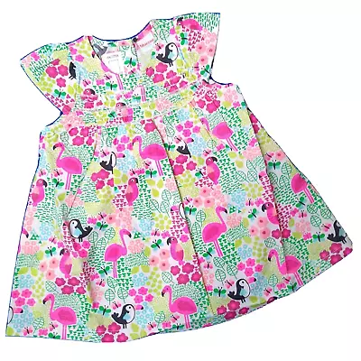 £6.95 • Buy Baby Girls Summer Dress Age 3-6 Months Tropical Floral Holiday Loose Cotton NWOT