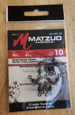 Matzuo Stainless Steel Crane Fish Swivels Size 10 90# 15ct SSBS-10 NEW • $5.99