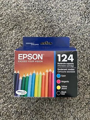GENUINE EPSON 124 BCYM T124620-INK Cartridges Moderate Capacity Exp: 11/21 • $21.75