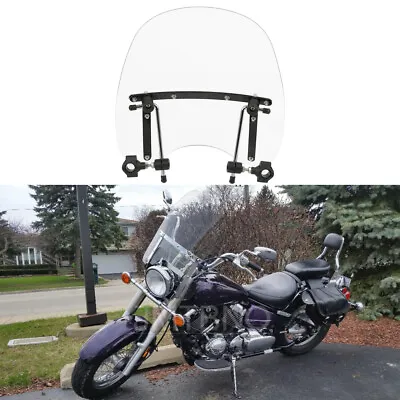 18 X16  Clear Windshield Windscreen Deflector For Yamaha V Star XVS650 XVS950 • $69.59