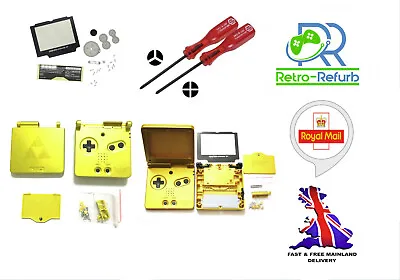 Zelda Gold GameBoy Advance SP Housing Shell Screen Tools Nintendo GBA SP • £12.95