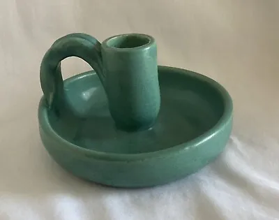 ~Vintage Blue/Green Mission Pottery Arts & Crafts Chamber Stick Candle Holder~ • $39.99