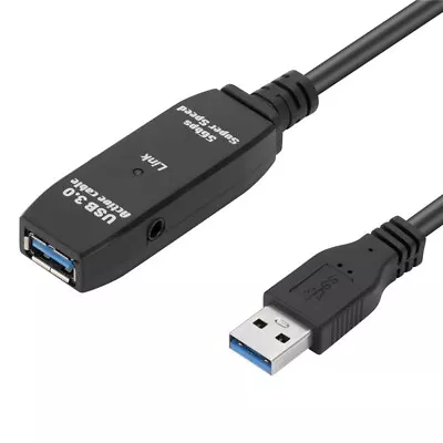 $39.80 • Buy USB 3.0 SuperSpeed Active Repeater Extension Cable A Plug To A Socket Lead 5-30m