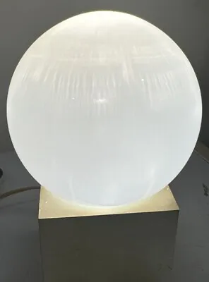 Vtg 70s MCM Mid Century Gilbert Orb Globe Lamp Mirror Gold  Plastic Base • $61.99