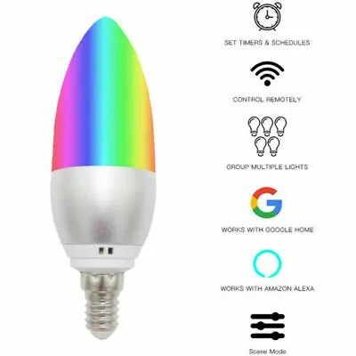 $16.99 • Buy E14 LED Smart Candle Light Bulb WiFi App Control Amazon Alexa Google Home AU