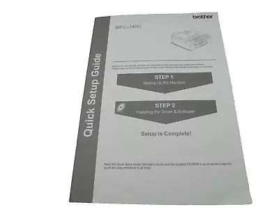 Brother Printer Setup Guide Manual Only For Mfc-240c • $7