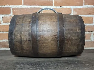 Vintage Metal Banded Wooden Gun Powder Keg / Whiskey Barrel • $174.99