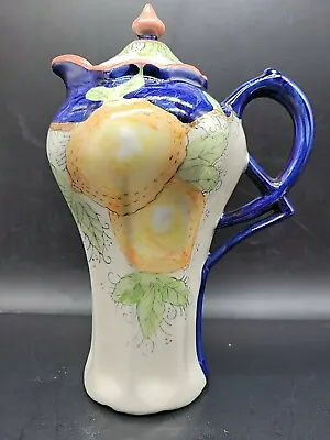 Vintage Chocolate Pot - Beautiful Hand Painted W/ Lemons - 9 1/2  Tall -unmarked • $29.99