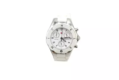 Michele White Jelly Band White Dial Chronograph Watch  6.5  To 8.25  • $248