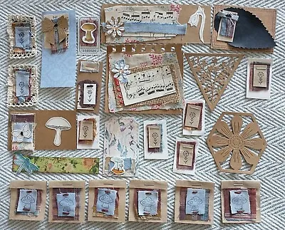 Craft Bundle*23 Handmade Elements Ephemera Embellishments*scrapbook*journal  • £7