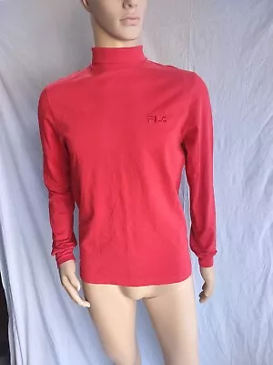 £9.99 • Buy FILA Mens Top Roll Neck Long Sleeve Small Red Embroidered Logo 