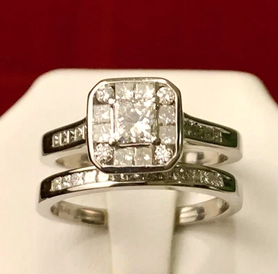$999.99 • Buy 1 CT. T.W. Certified Princess-Cut Diamond Frame Bridal Set 14K White Gold ZALES