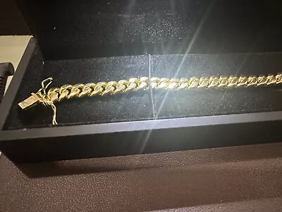 Real 10k Yellow Gold Miami Cuban Bracelet 6mm 8.5  Box Lock Unisex • $467.17