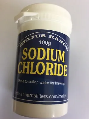 Melius Range Sodium Chloride  Brewingwater Soften 100gm Tub Freepost U.K.  • £6.99