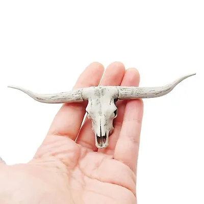 Texas Longhorn Skull 1:12 Scale Artisan Dollhouse Miniature Replica (Bone) • $40
