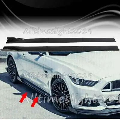 For Ford For Mustang Gloss Black Side Skirts Extension Chin Lip Rocker Panel • $46.95